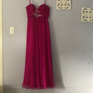 Pink sequin prom dress